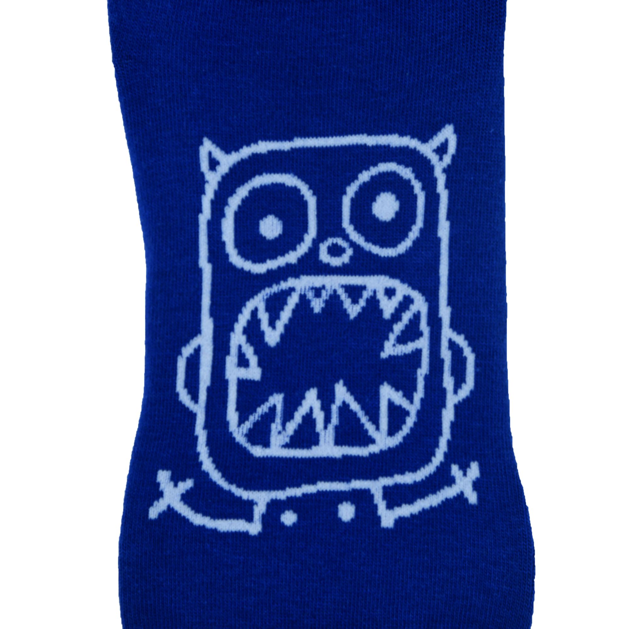 Monster Face Graphic Blue Low Cut Ankle Socks