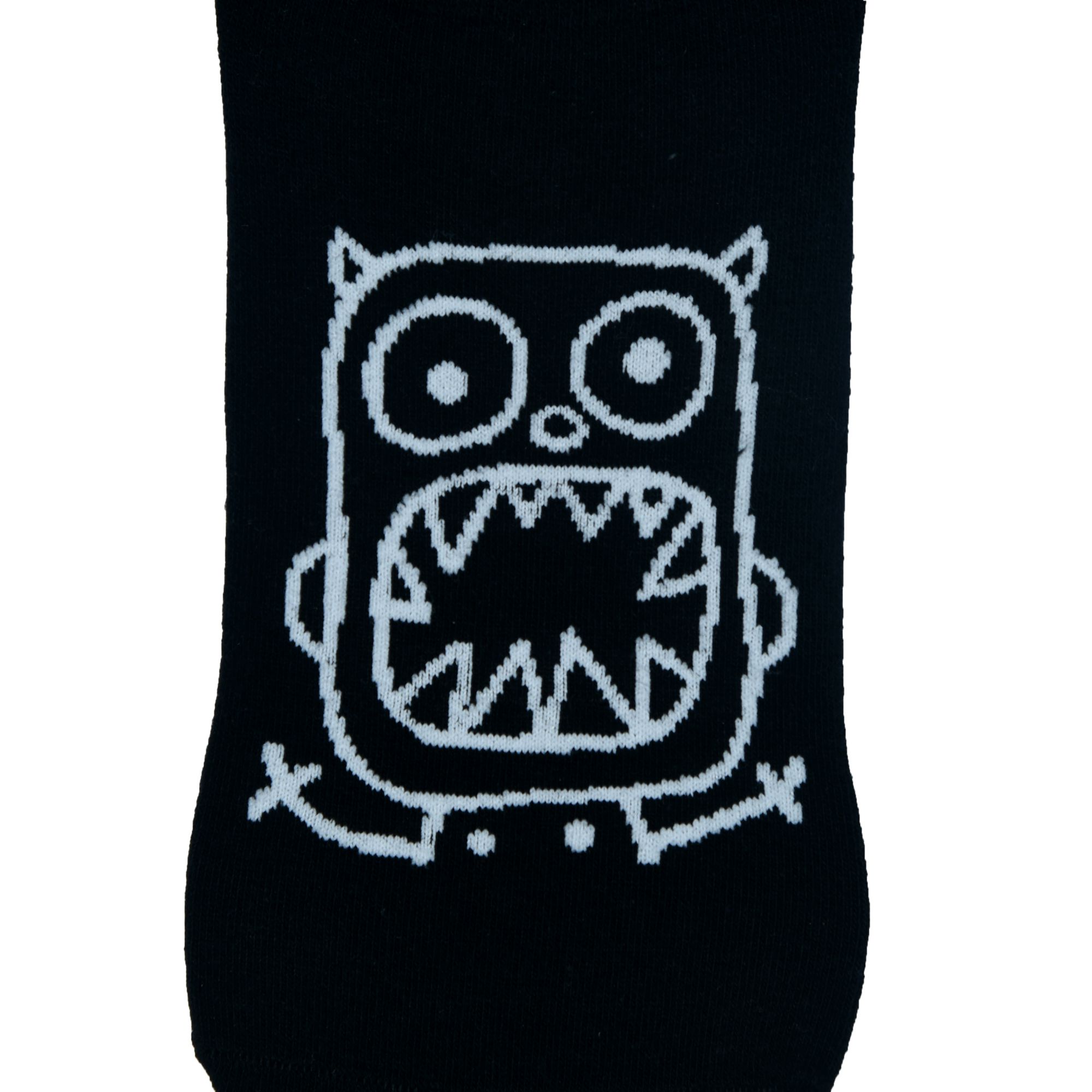 Monster Face Graphic Black Low Cut Ankle Socks