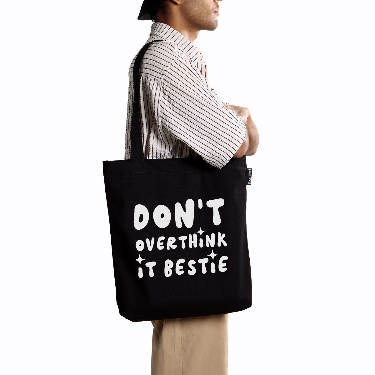 Don't overthink it bestie | Zipper Tote Bag | Cosmic Jalebi