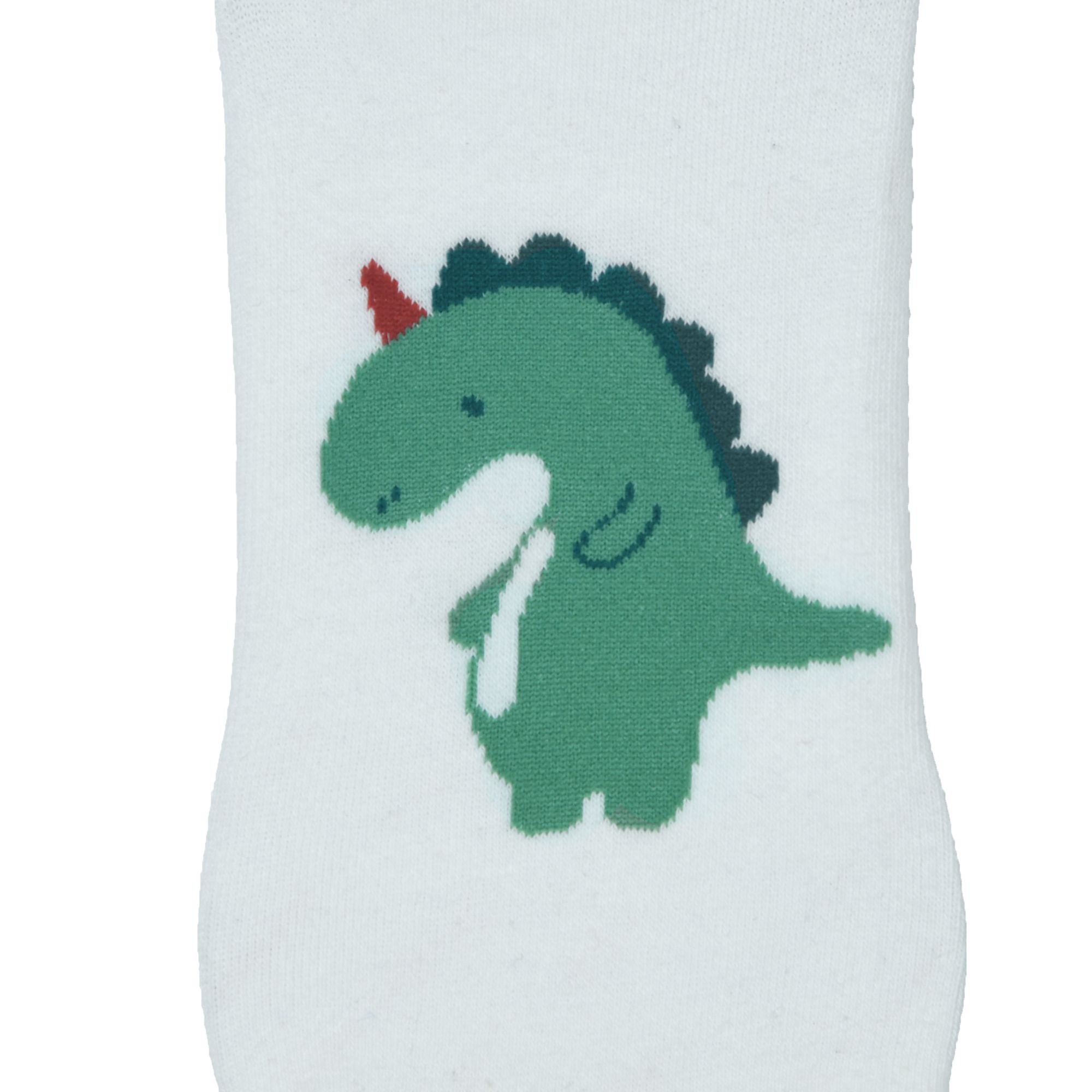 Baby Dino Graphic White Low Cut Ankle Socks