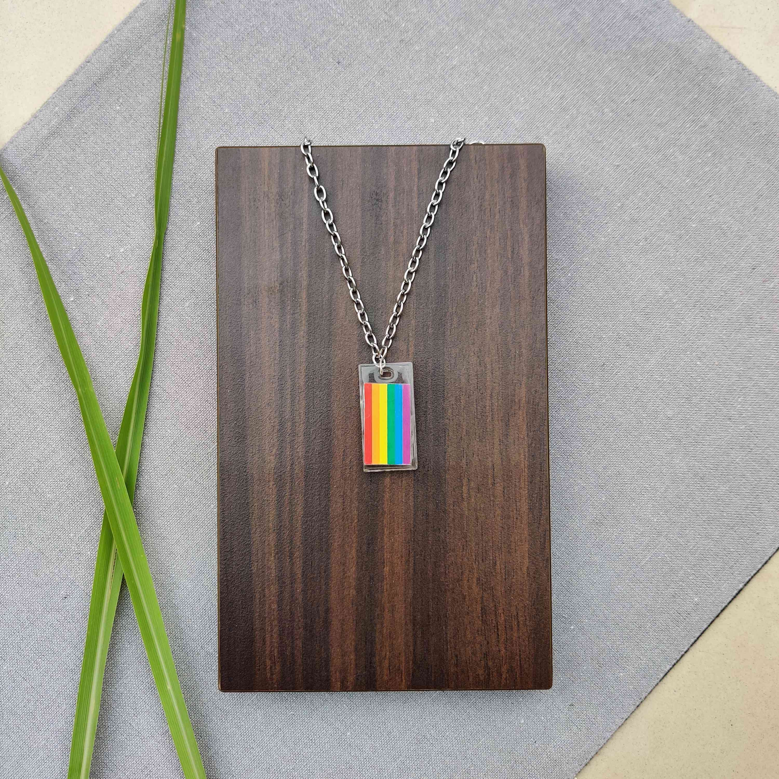 rainbow-resin-art-pendant-rectangular-shaped