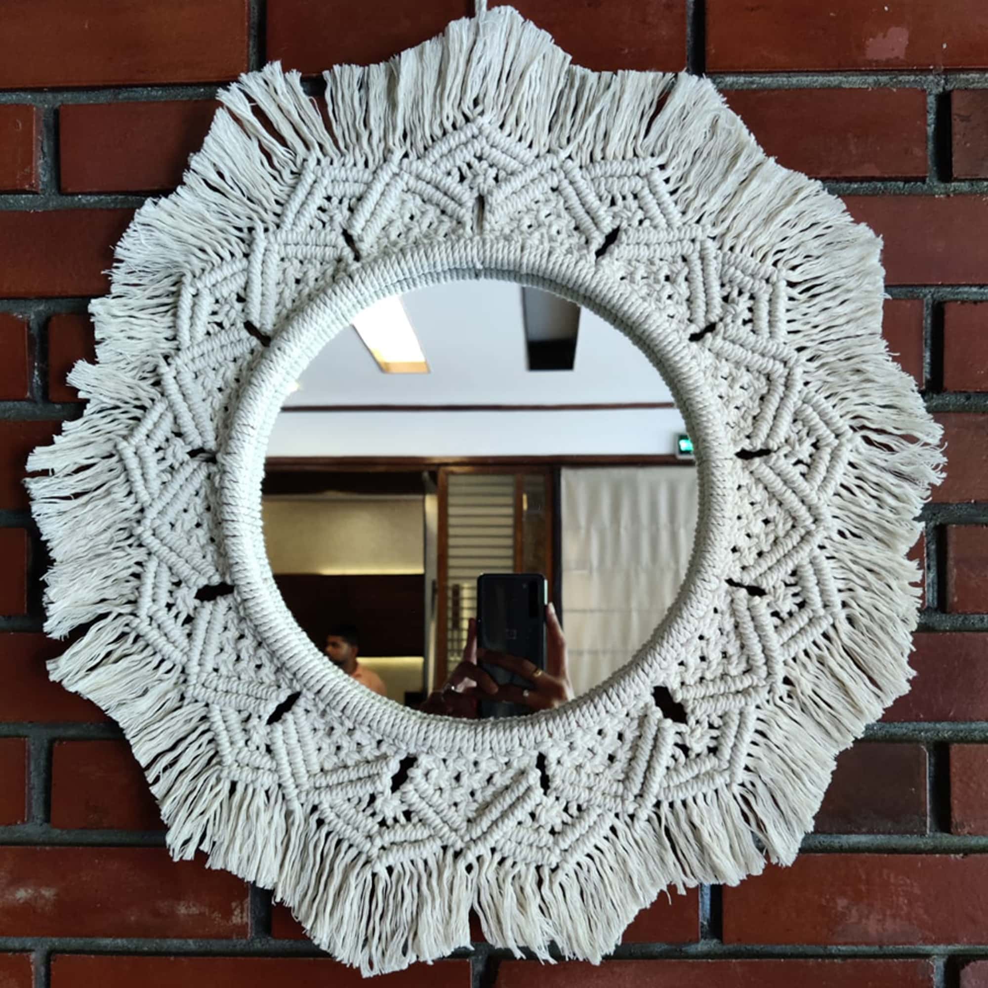 Macrame Mandala Wall Hanging Mirror