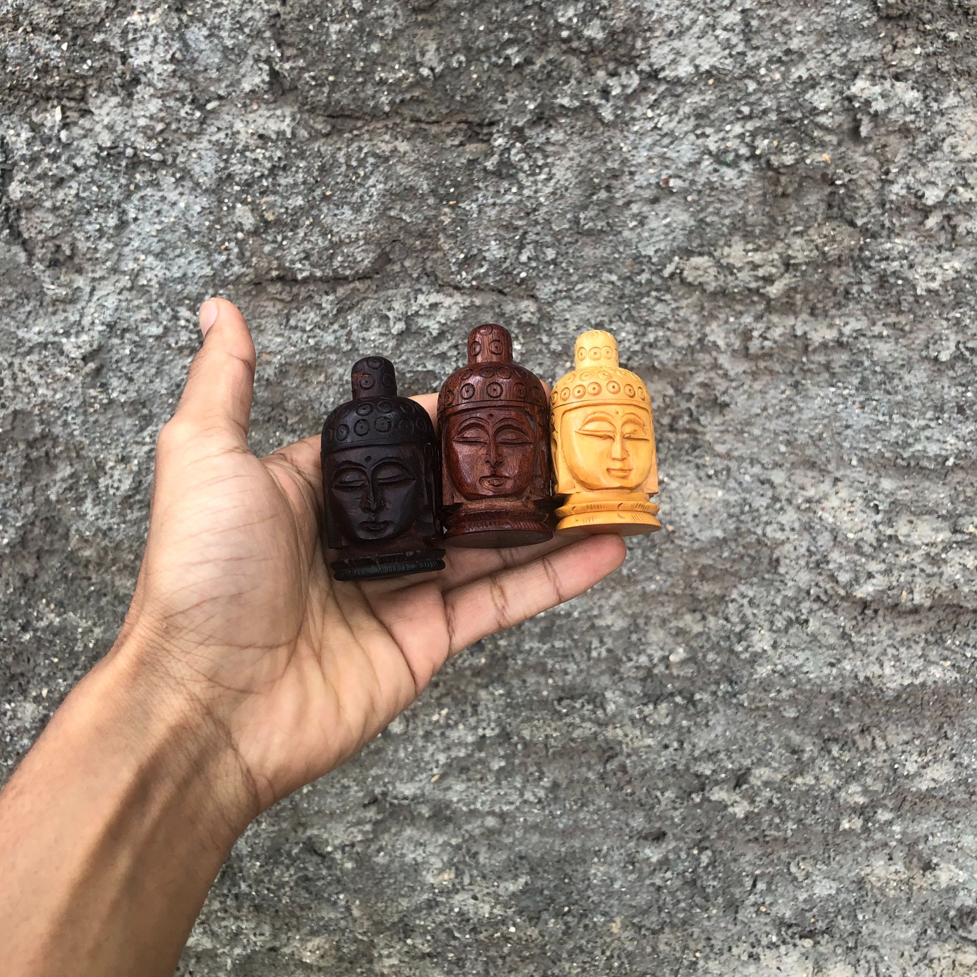 Lip Balm with handcarved Buddha in lightwood