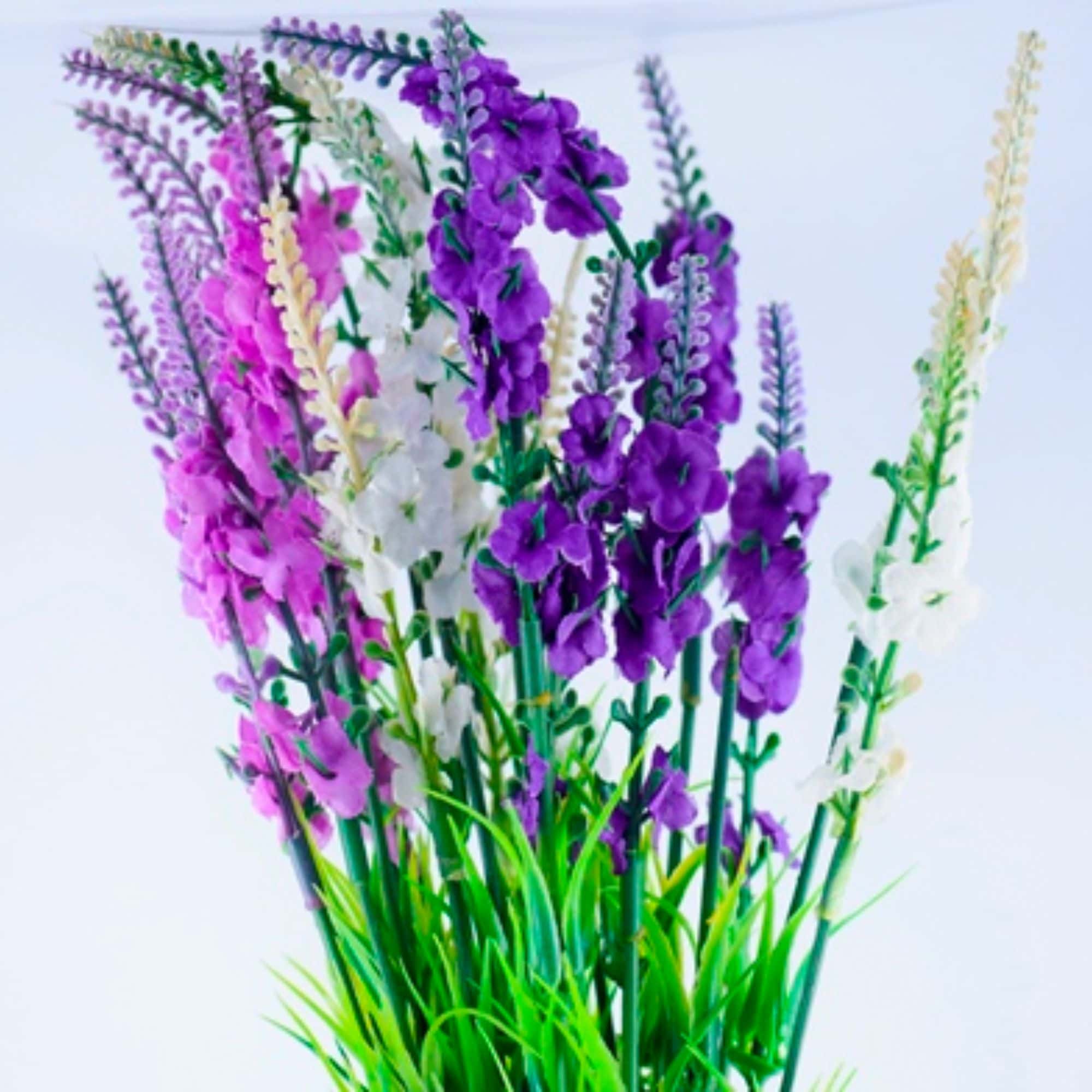 Artificial Spring Advent Lavender Flowers - Purple, White & Violet