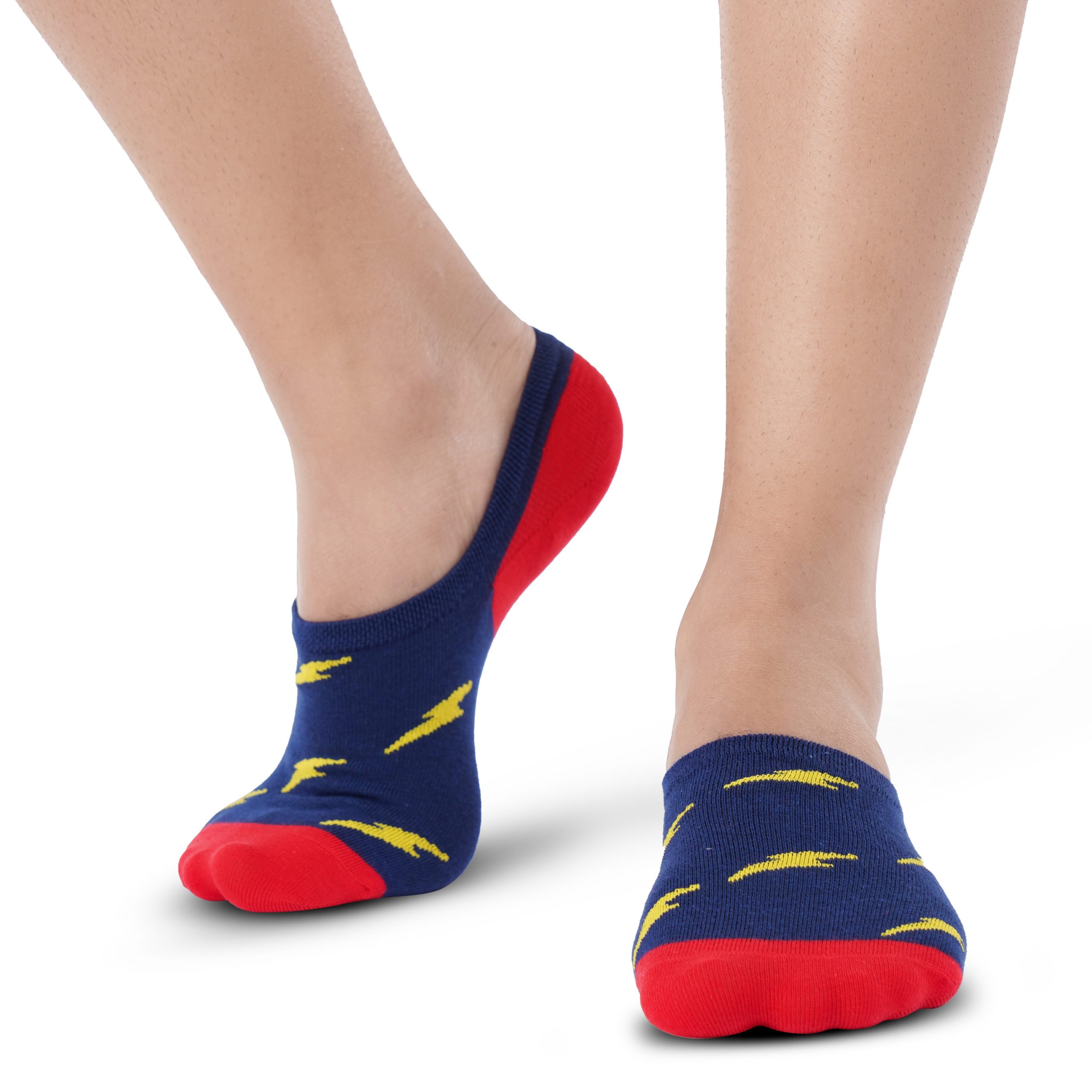 Albury: Blue & Red Flash Ankle Socks