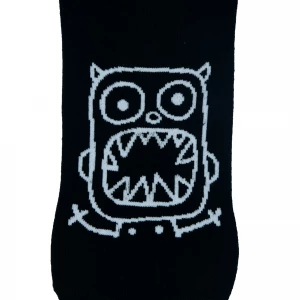 monster-face-graphic-black-low-cut-ankle-socks