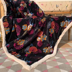 black-floral-fur-blanket