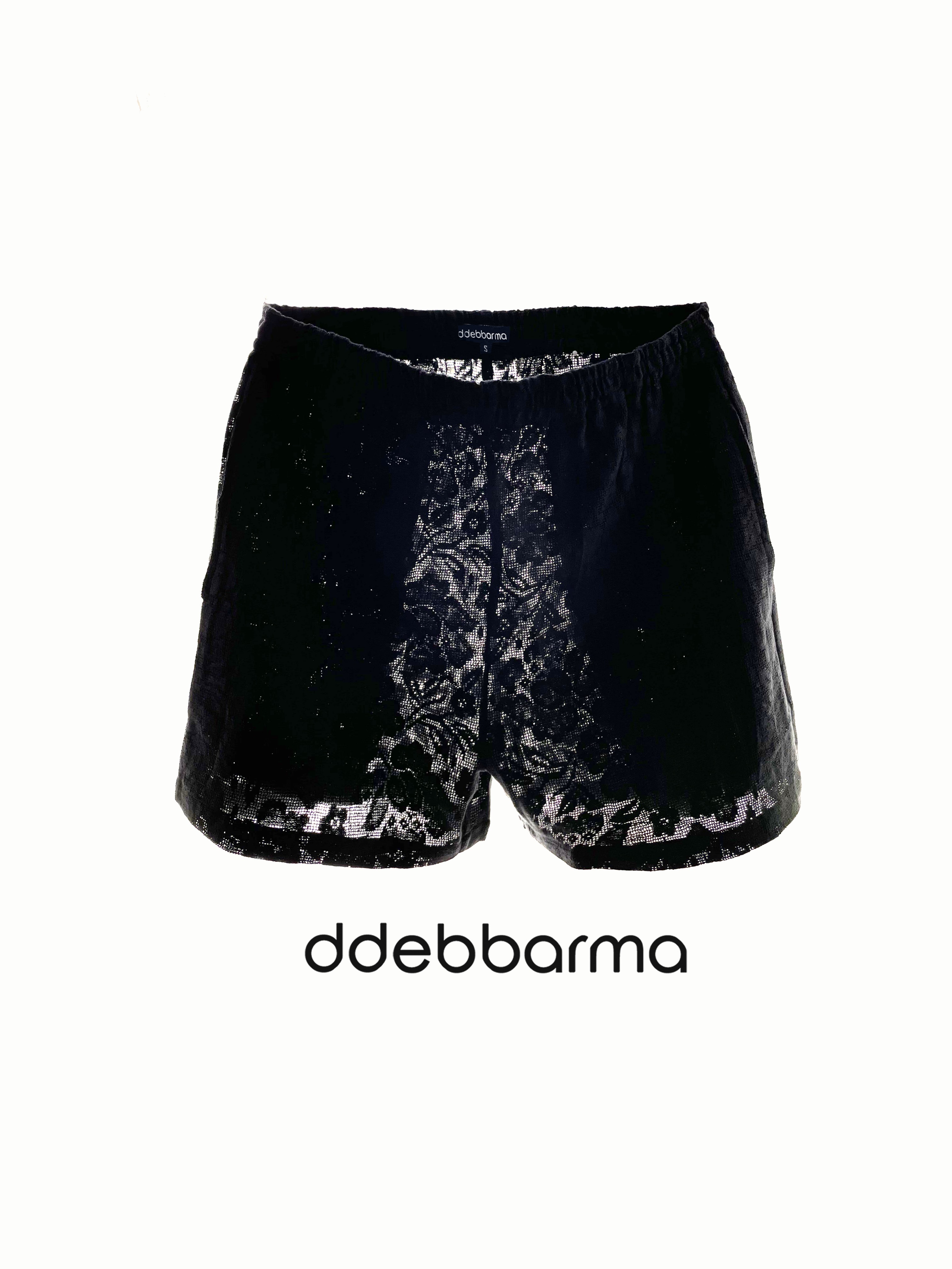 Illusion black floral shorts