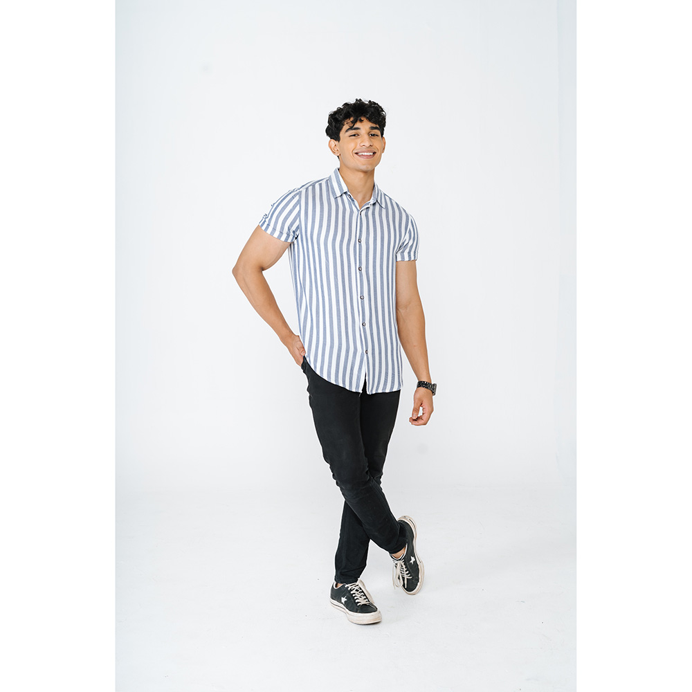 Classic white and blue stripes shirt