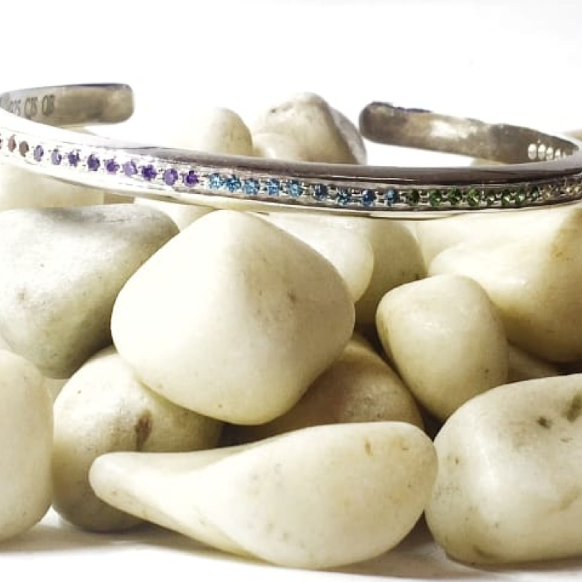 Sterling Silver Bracelets with Colour Stones