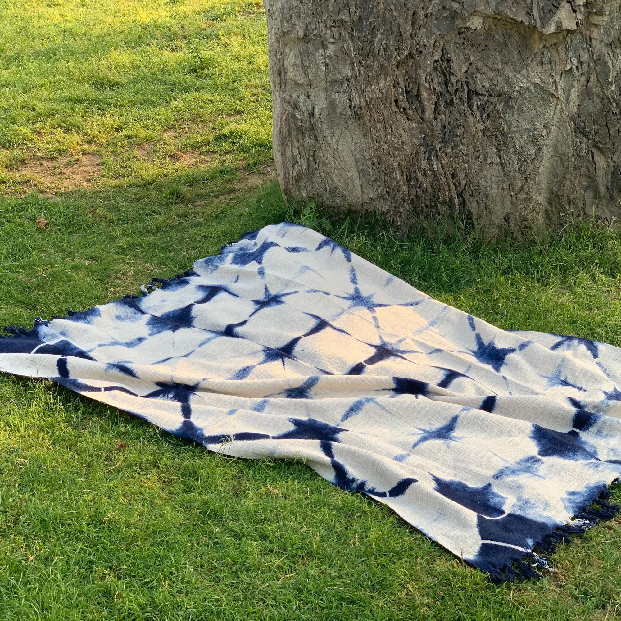 Indigo Shibori Throw