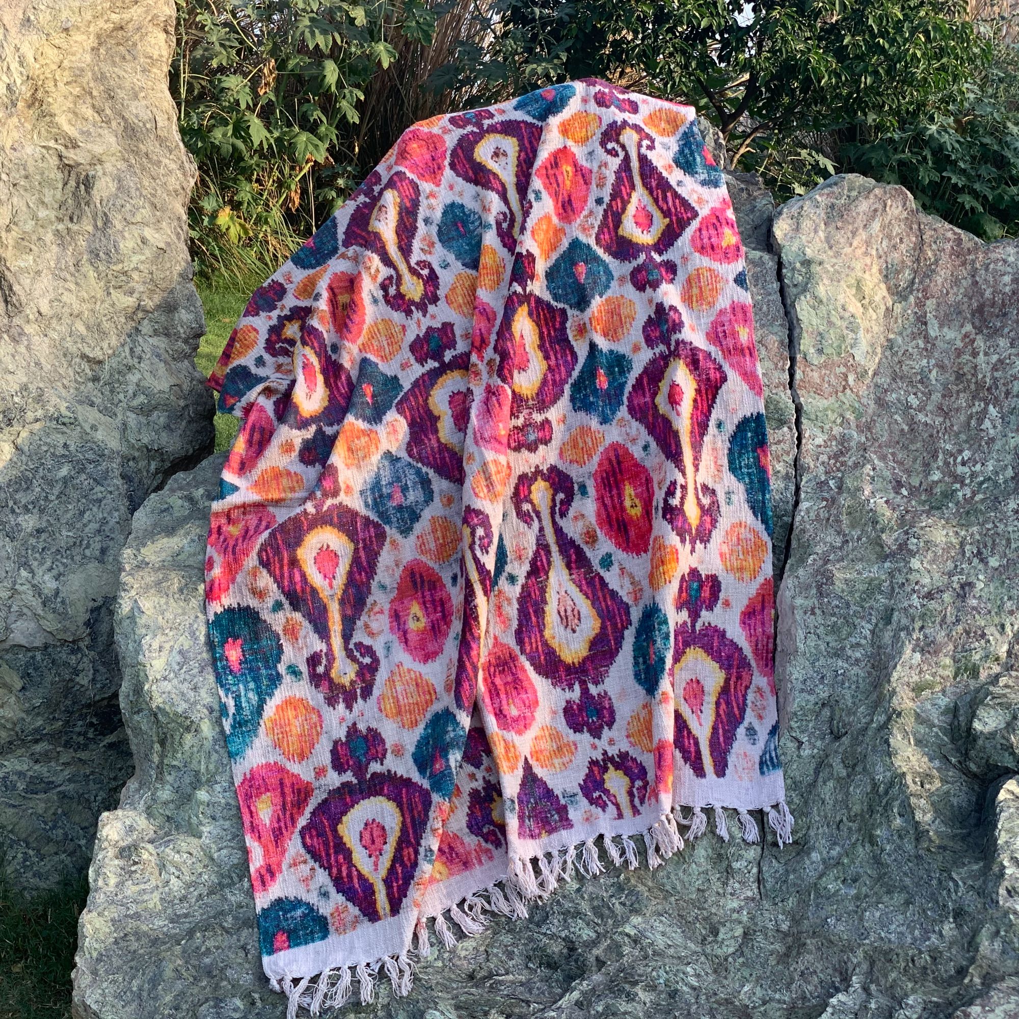 Multicolor Ikkat Throw