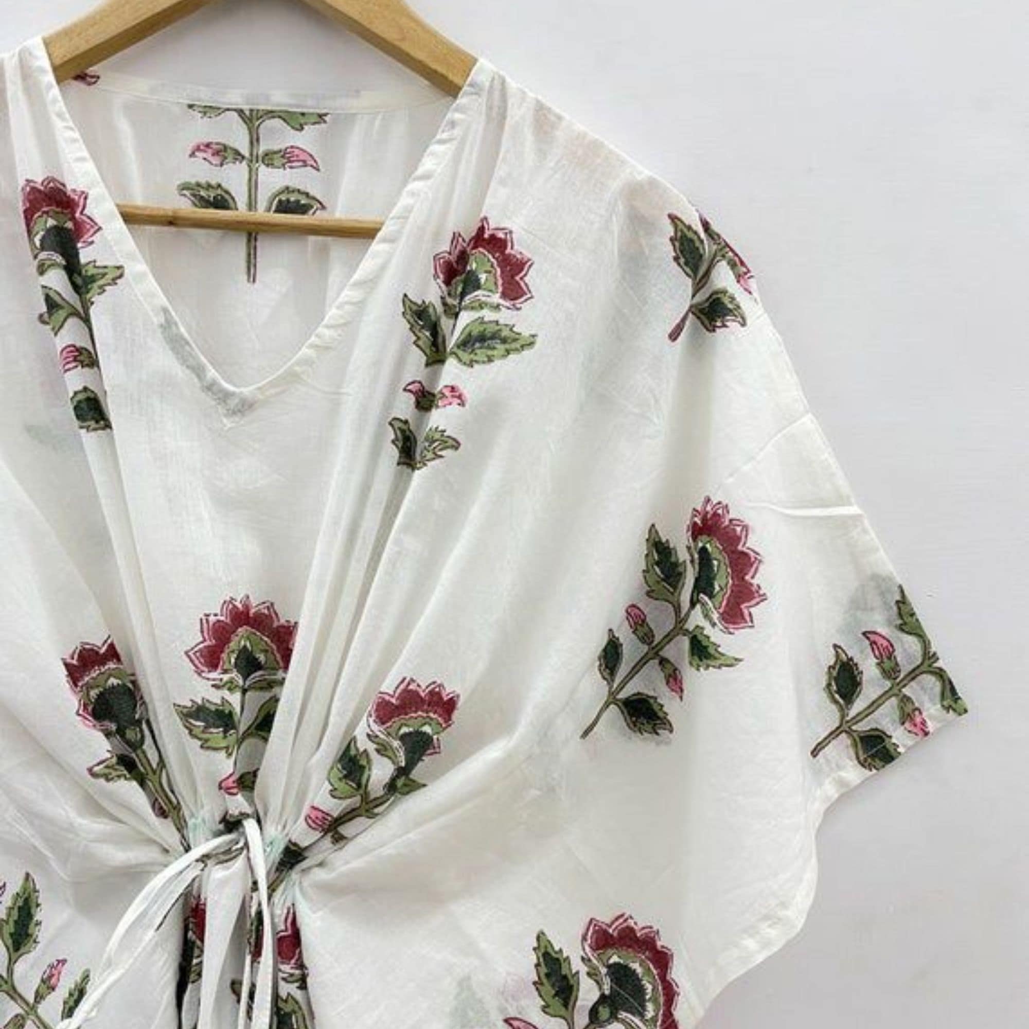 Peony Handblock Kaftan