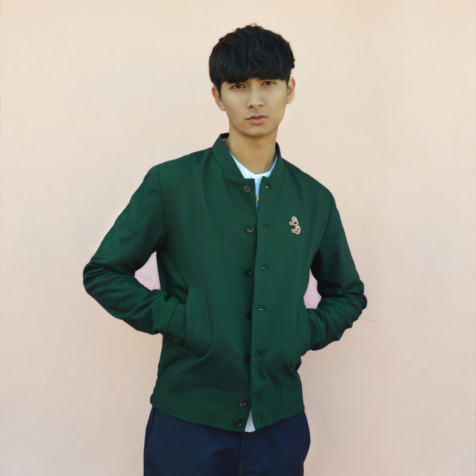 Plain green bomber jacket