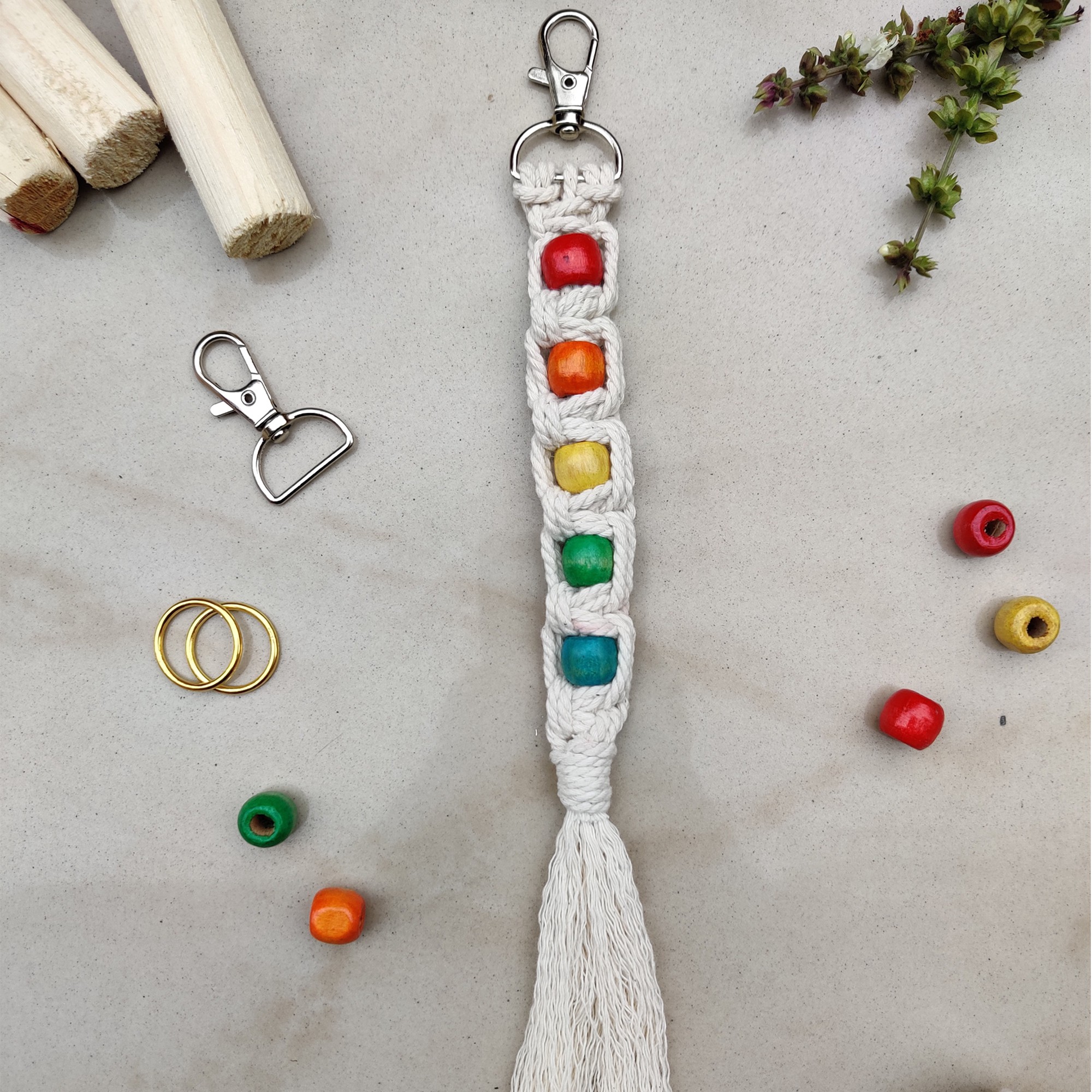 Rainbow Beads Keychain