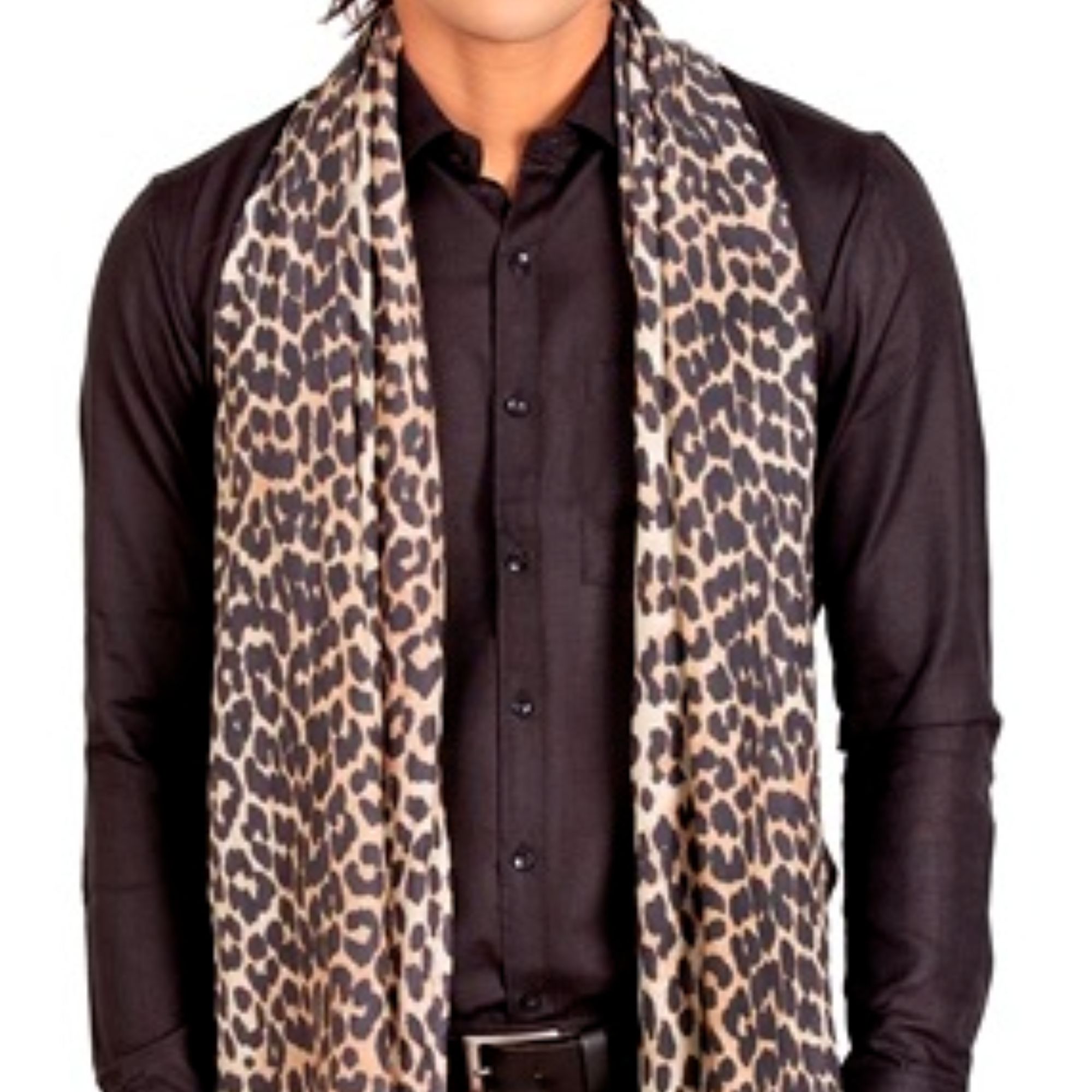 Leopard Print Scarf - Satin