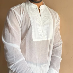 front-yoke-design-mesh-white-kurta